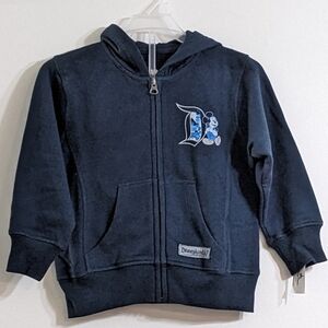 NWT Disney Parks Kids 60th Disneyland Unisex Blue Zip Up Hoodie, Size XXS